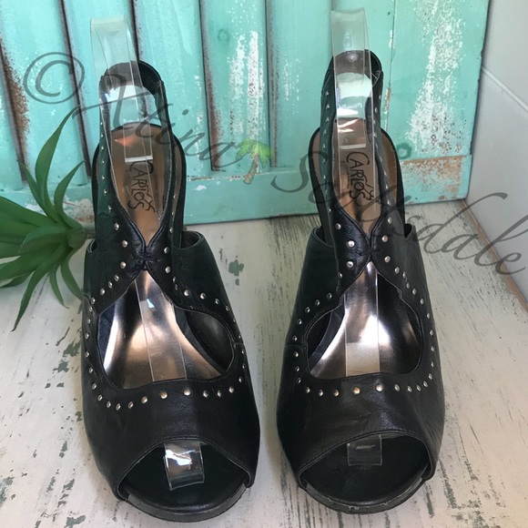 Carlos Santana ROCKSTAR Black Slingback Heels - Picture 4 of 8